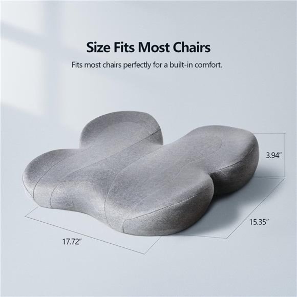 Seat Cushion for Office Chair, Non-Slip Chair Seat Cushions (Grey) - Picture 5 of 7